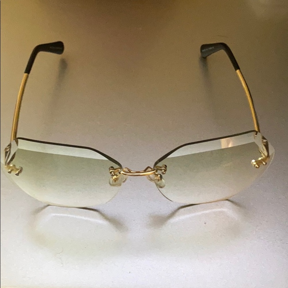 ROUND SUNGLASSES OVERSIZED RIMLESS - Picture 3 of 8